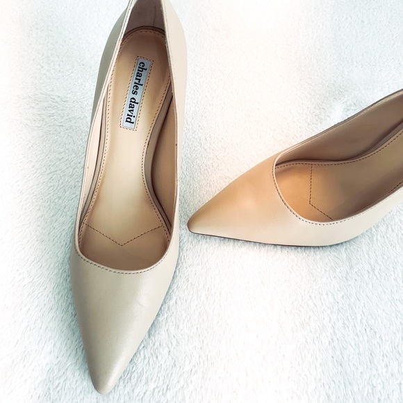 Charles David Denise Nude Leather Pump - 8 - Picture 3 of 6